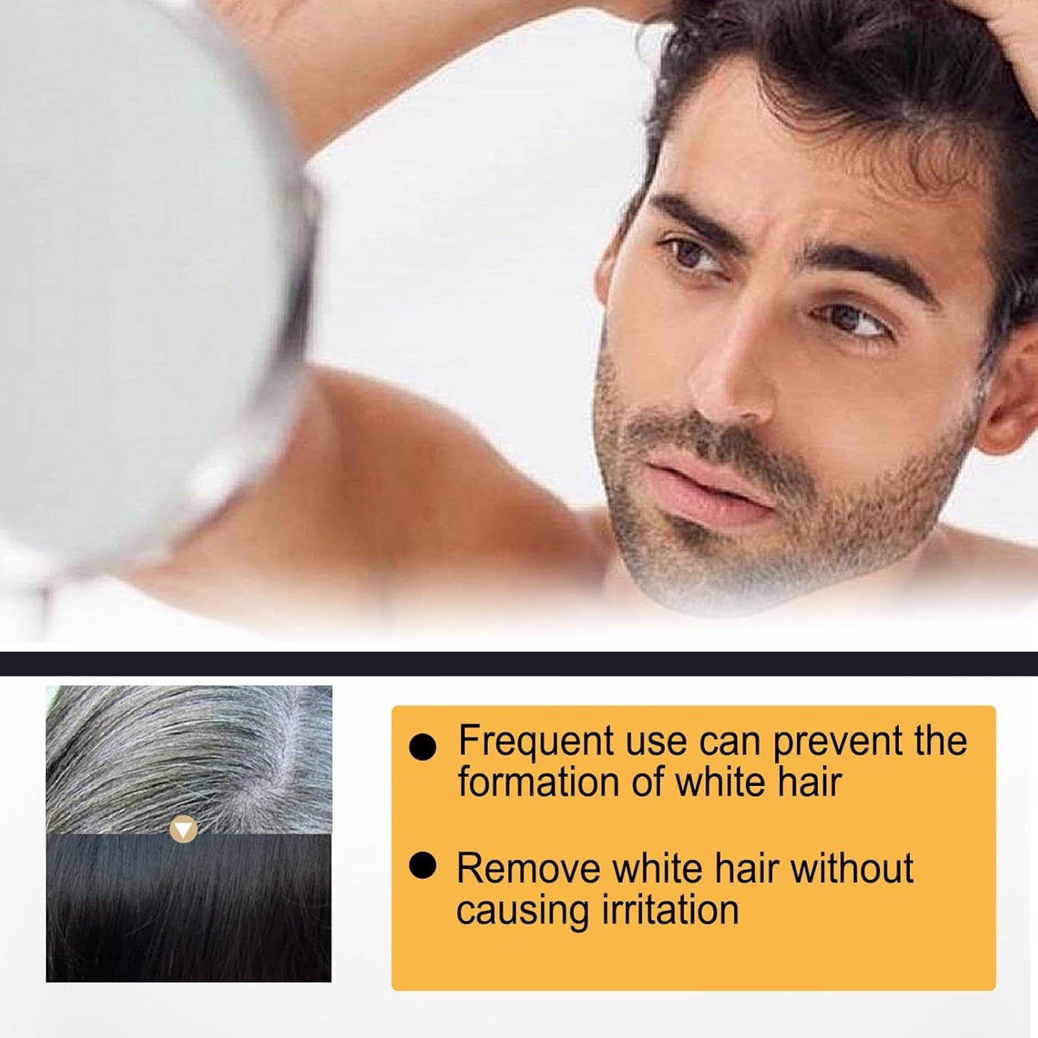 50G Hair Darkening Shampoo Bar, Gray Hair Darken Bar Soap, Anti-Grey for Shiny Mane Root Activator, Moisturizing Shampoo for Men and Women Suitable for Beard Eyebrows Use image number 1