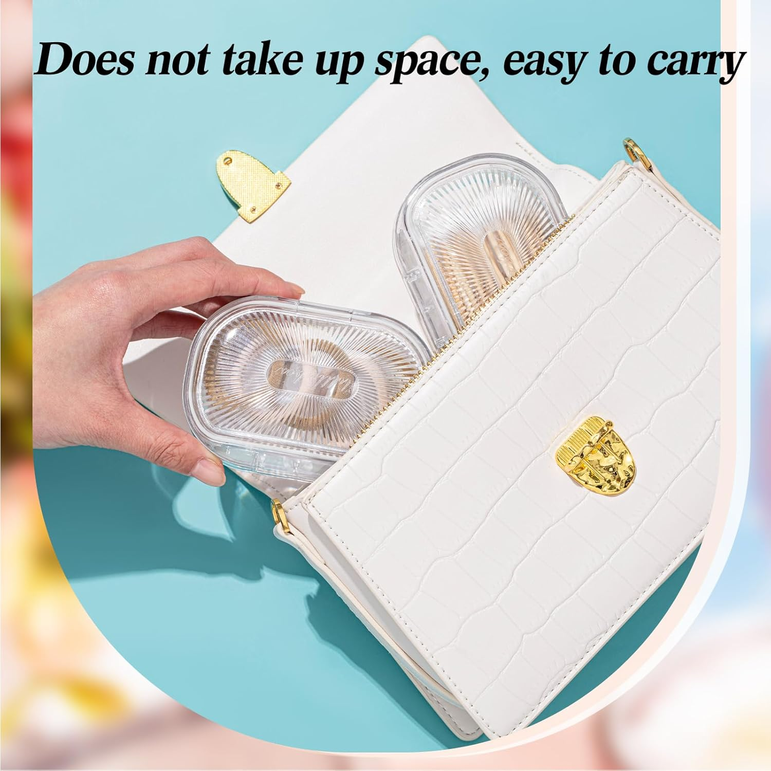 Kigley 4 Pcs Hair Tie Container Small Portable Travel Cotton Swab Holder Flosser Dispenser with Lid Plastic Box Beads Storage Containers for Small Items, 3.94 X 2.76 Inch (White) - White image number 6