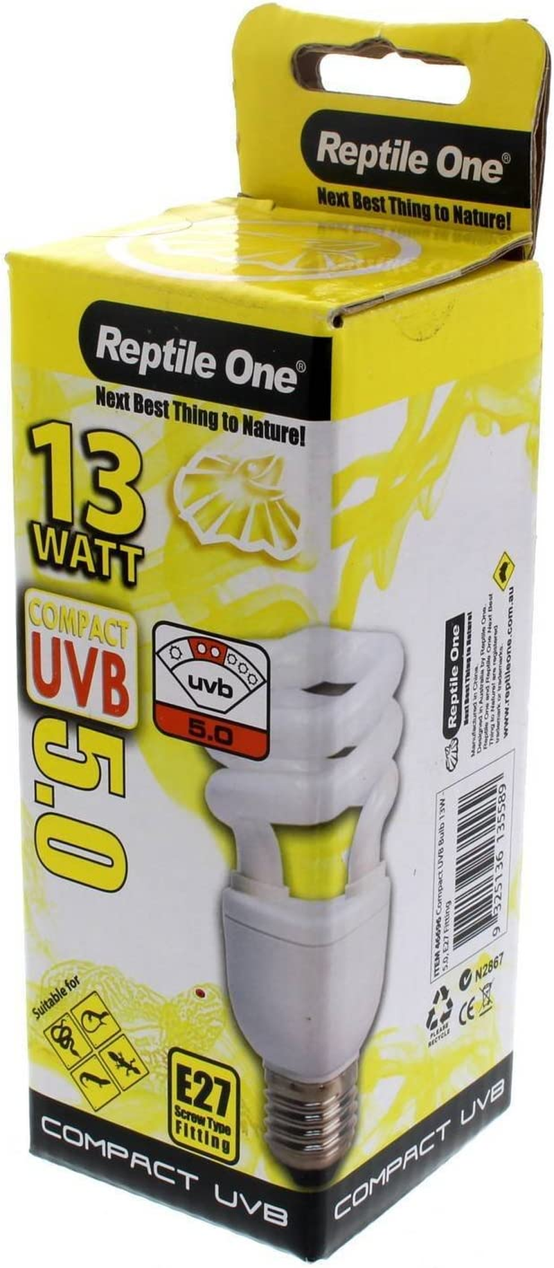 Reptile Compact UVB Globe 13W UVB 5.0 E27 Fitting Stimulates Activity Appetite image number 4