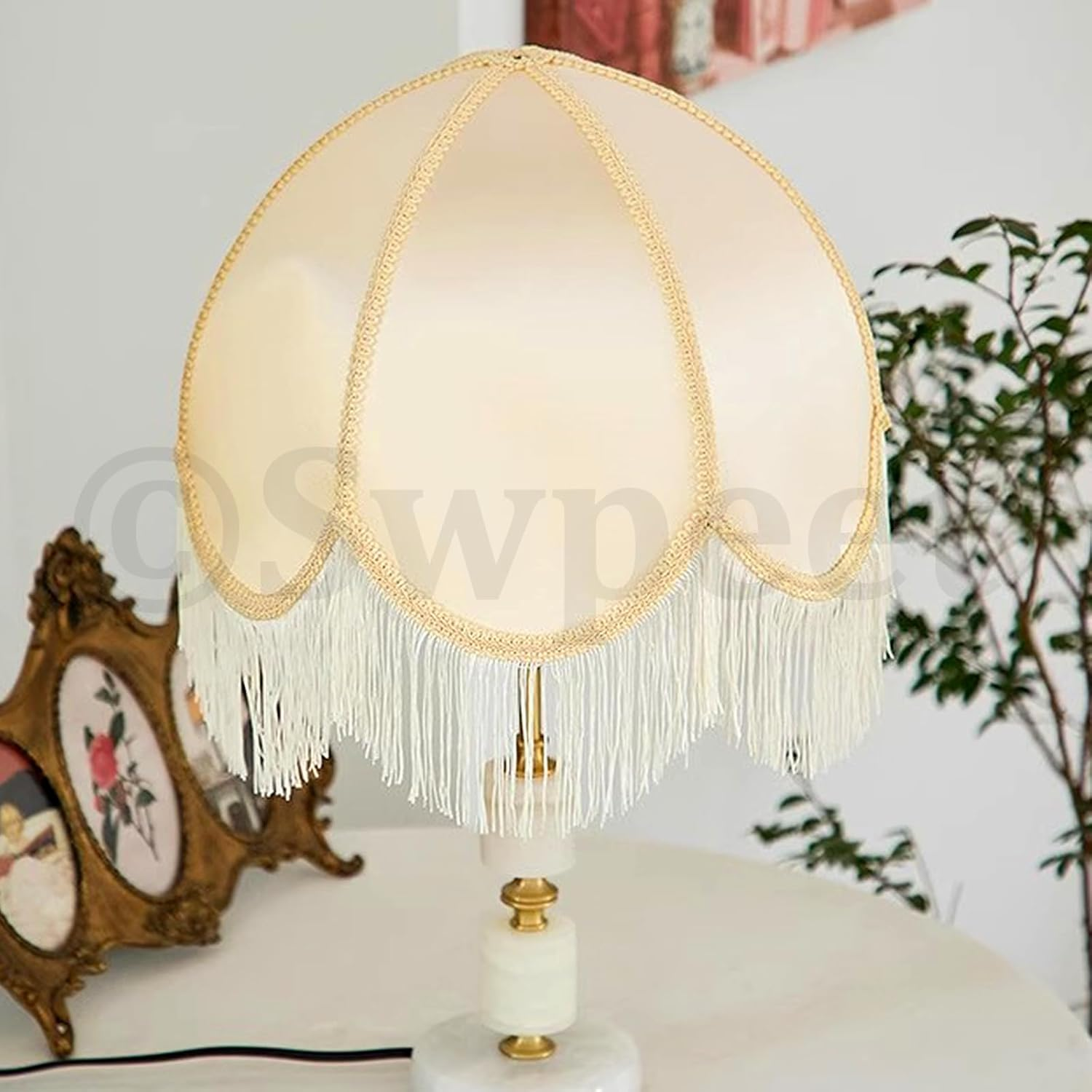 Swpeet 5 Yard &times; 4 Inch Golden Polyester Fringe with Sequin Trim, Fabric Fringe, Chainette Trim, Tassel, Sewing Fringe Trim for Latin Dress, Wedding, Party Decorations - Black image number 7