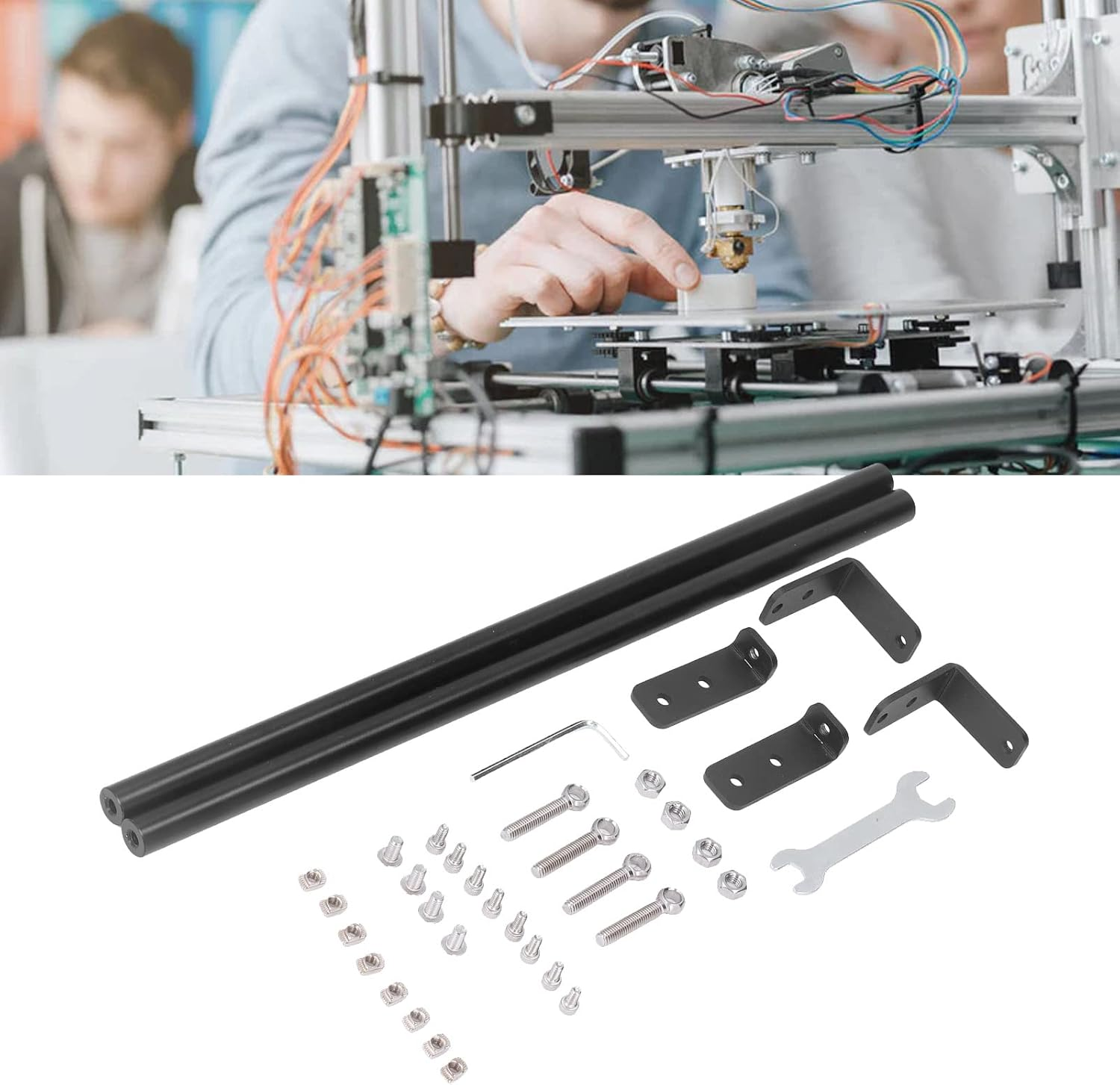 Supporting Rod Set, DIY Upgrade 3D Printer Part Accessories for Ender3 Ender3 V2 Ender3 Pro 220X220X250Mm Print Size, Aluminum Alloy Stainless Steel