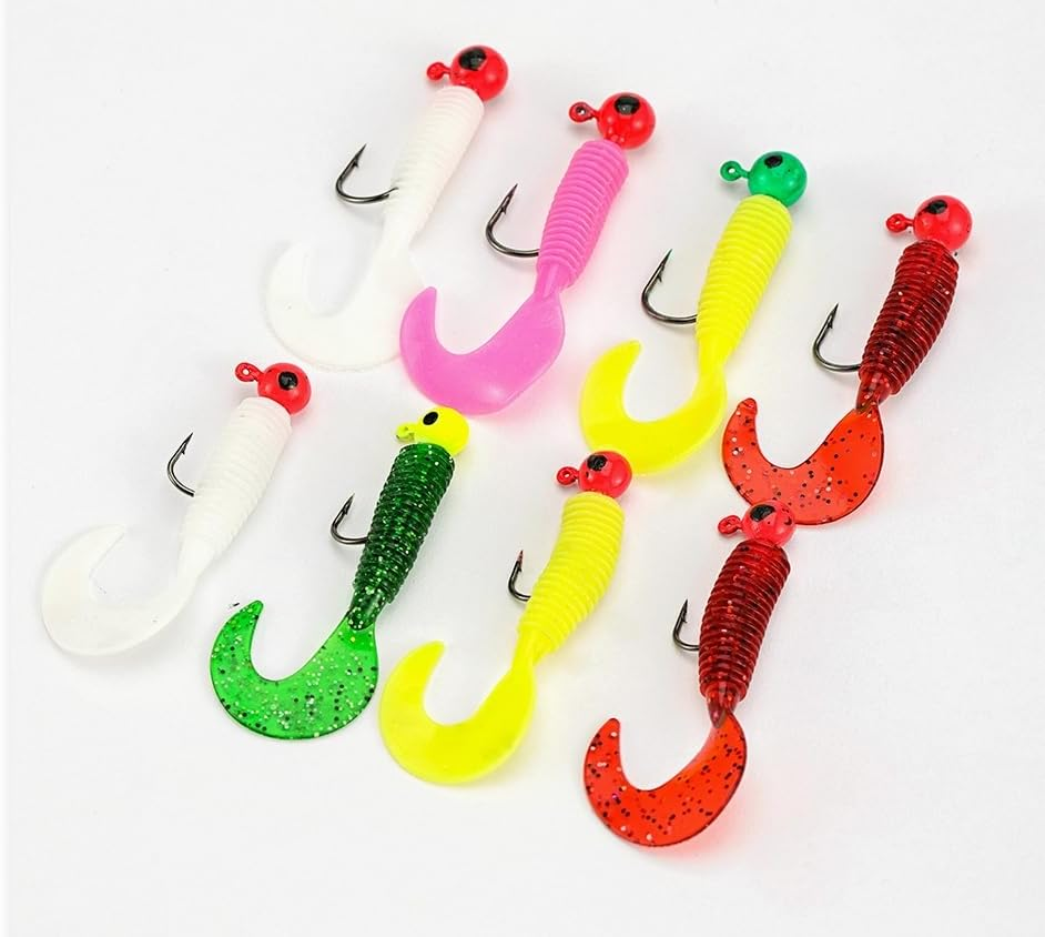 20Pcs Soft Swimbait Lures Set - 3.5G Artificial Plastic Fishing Baits with Tail Grub Action, Worm & Moggot Design for Bass/Bream/Flathead/Tailor (Multi-Color) image number 5