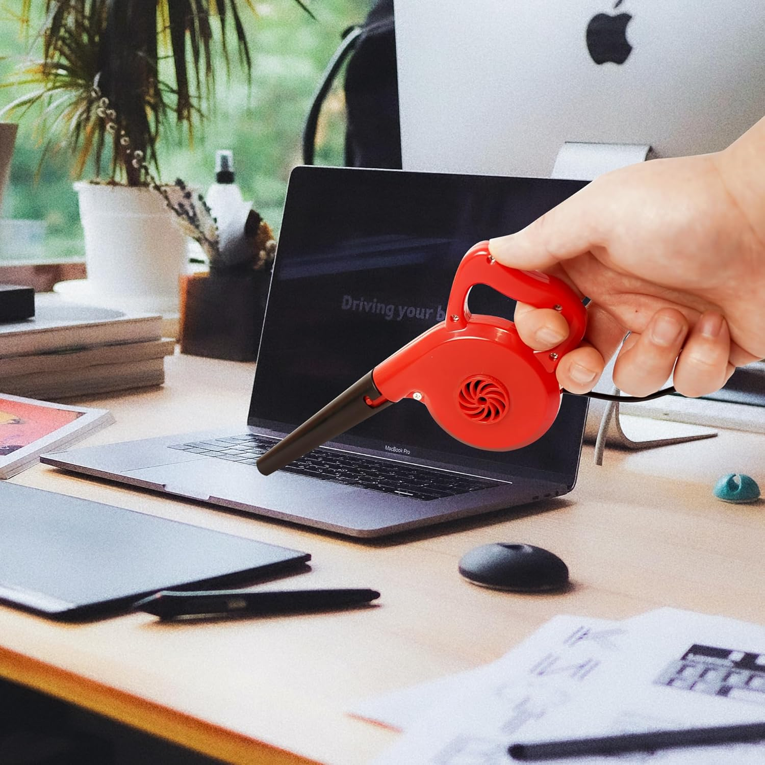 YOBRO Mighty Mini Blower,Fluid Art Tiny Simulated Blower,Real Working Blower,Usb Powered,Wonderfully for Acrylic Paint Blowing & Alcohol Ink Art image number 4