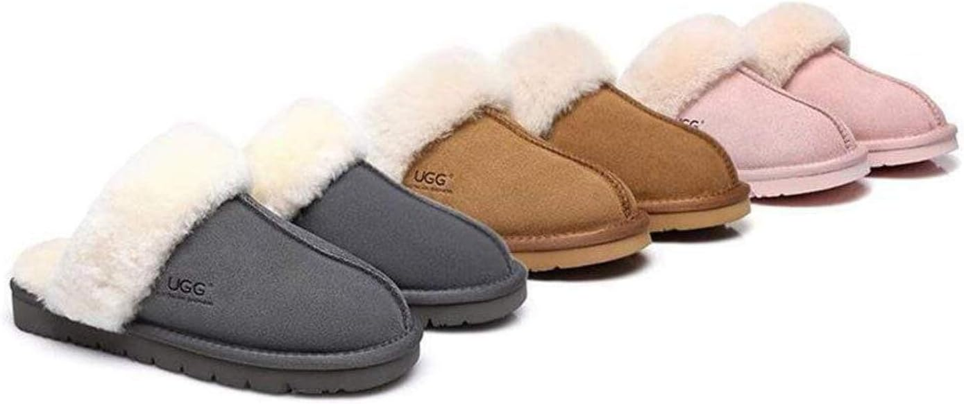 UGG Slippers Women Australian Premium Soft Sheepskin Wool Winter Slippers Thick Sole Muffin image number 2