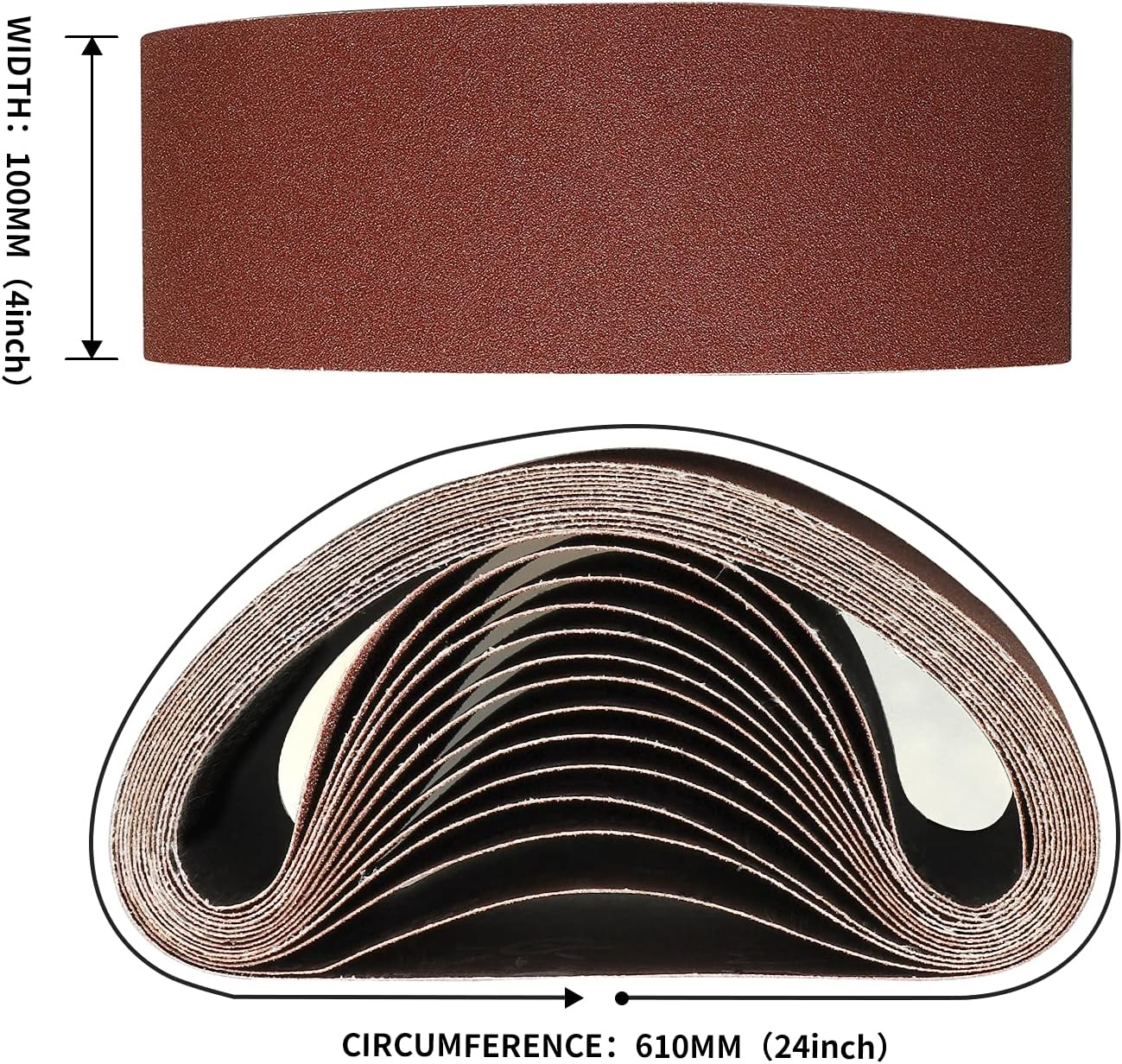 Sruhrak 100X610Mm Abrasive Sanding Belt Set - 8 Pack 40 Grits Sandpaper Belts for Portable Belt Sander image number 1
