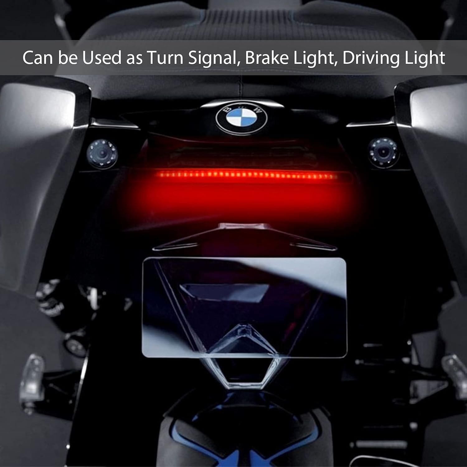 Kinstecks 48Leds Flaxible Motorcycle LED Light Strip Turn Signal Brake Light Driving Light Universal for Motorcycles Motorbikes Atvs Scooters Vehicles-Amber/Red image number 4