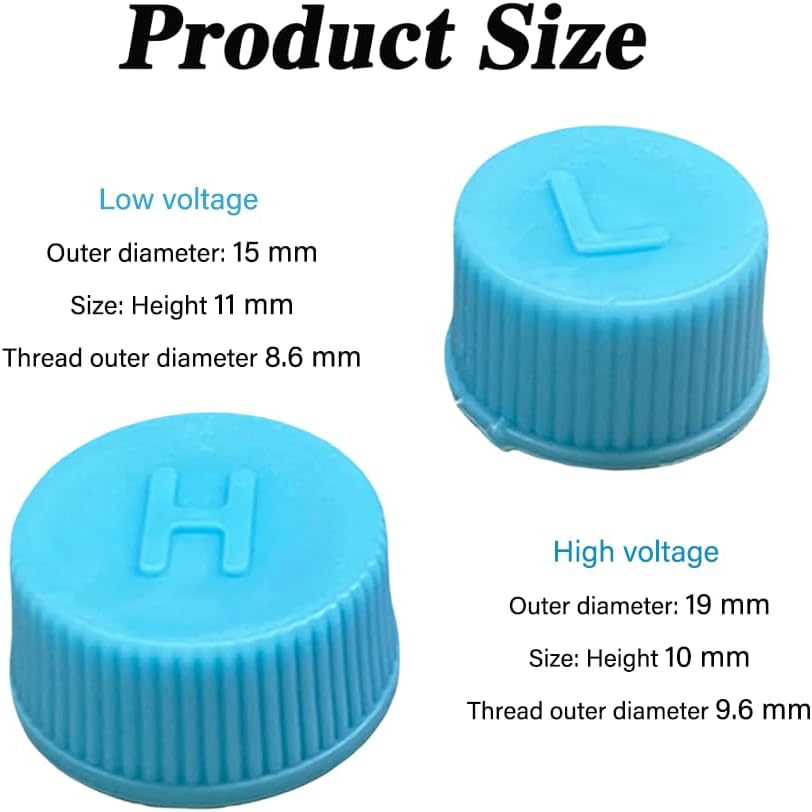 Car A/C Valve Core Caps R134A Leakproof Air Conditioning System High Low Side Charging Port Replacement Caps for Automotive AC Repair, 2PCS image number 5