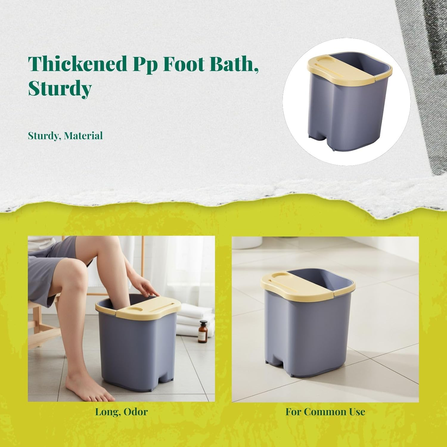 OIIBWQ Foot Bath Tub Feet Washing Bucket Deep Soaking Feet Toe Nails and Ankles Adults Convenient for Household Pedicure Portable, Pink - Blue image number 2