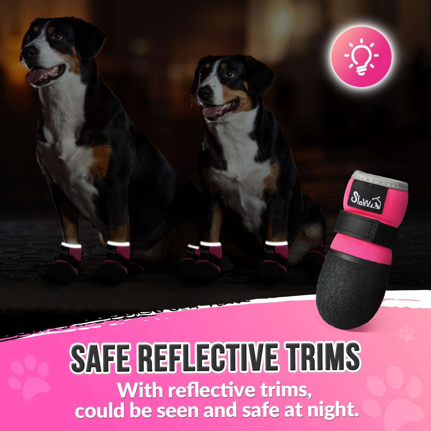 Slowton Dog Shoes - Breathable Dog Sock Shoes for Hardwood Floor Dog Boots with Reflective Stripes for Small to Large Dogs, Outdoor Summer Hot Pavement Waterproof Non-Slip image number 4