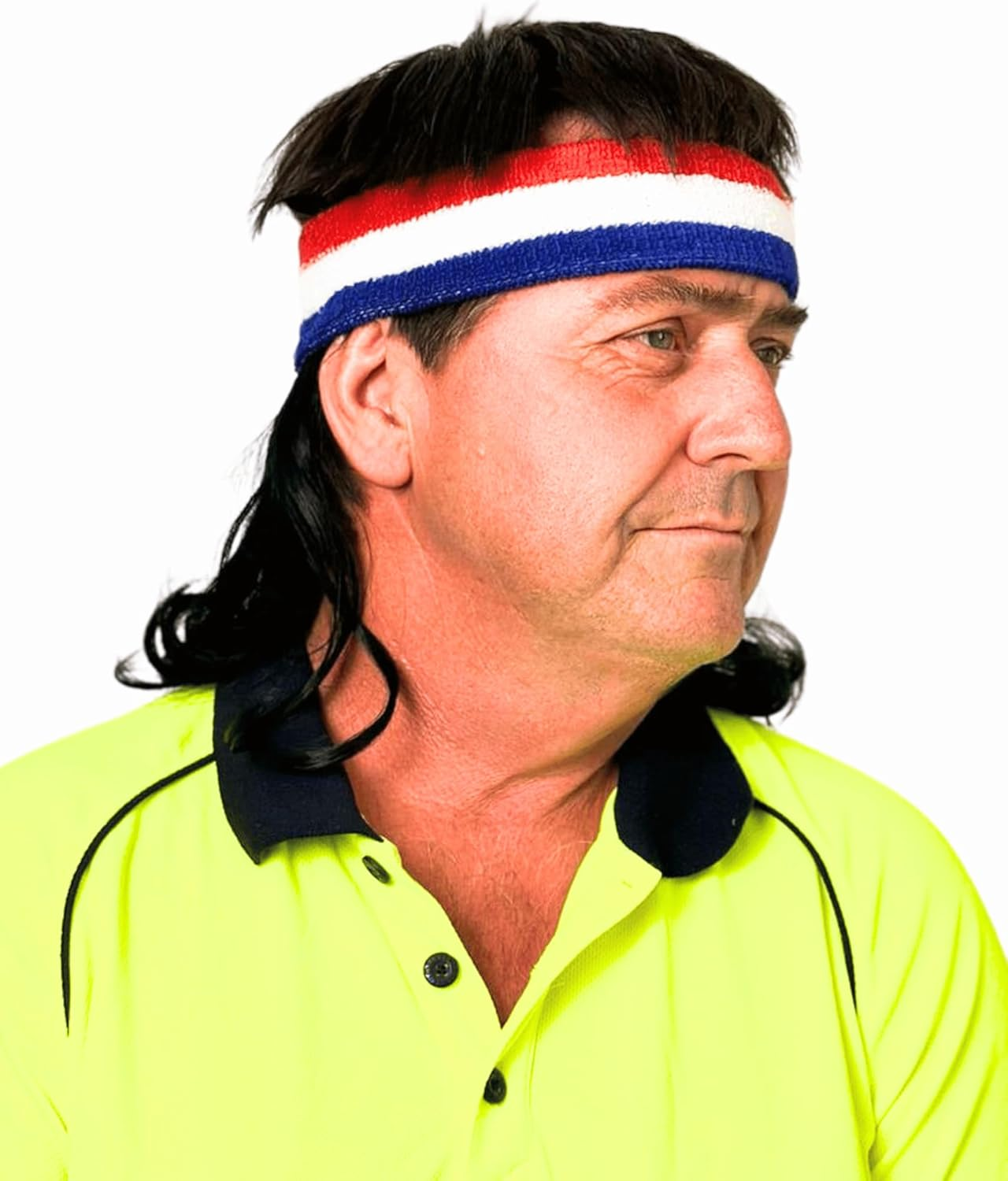 ALLAURA Mullet Headband Wig | 80S Wig Men Mullet Wig Men &mdash; One Size (Headband Included) (Black) - Blonde image number 7