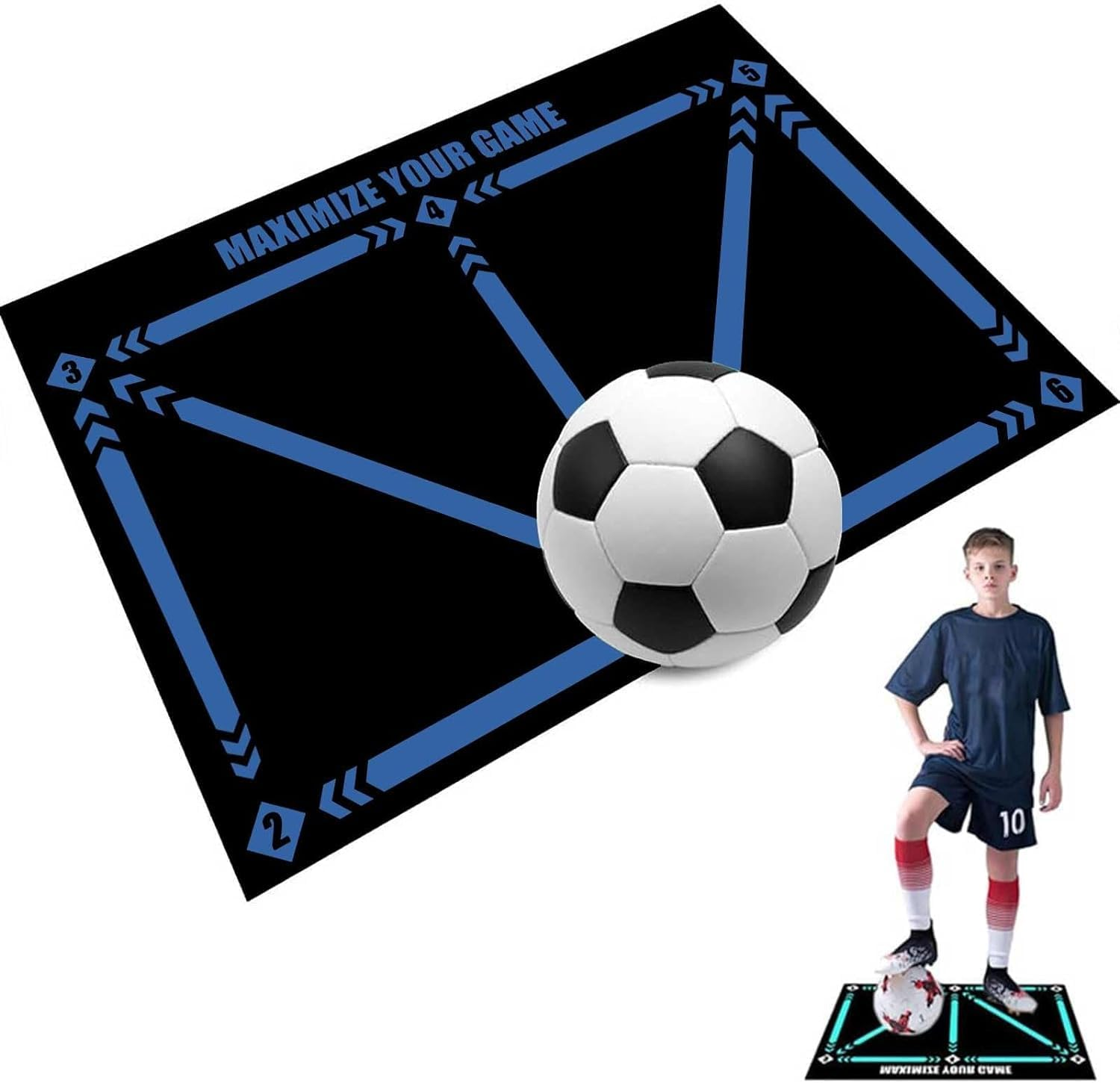 Portable Football Footstool Professional Training Mat, anti Slip Football Footstool Training Mat, Ball Control Coach Blanket