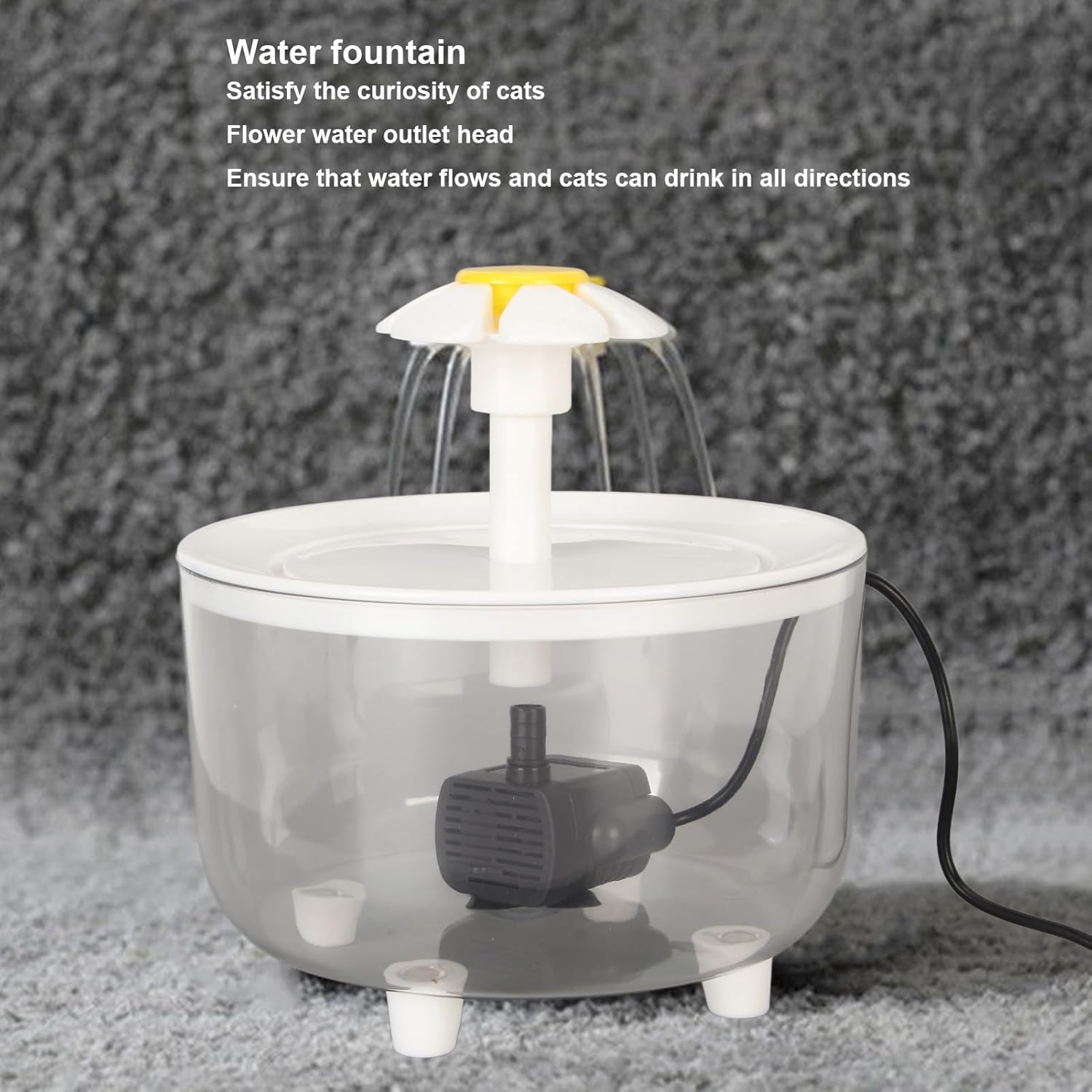 Cat Water Fountain, Automatic Cat Water Dispenser, Quiet Pet Water Fountain, Pet Flower, Automatic Circulation Water Dispenser for Cat Dogs, Easy to Clean image number 3