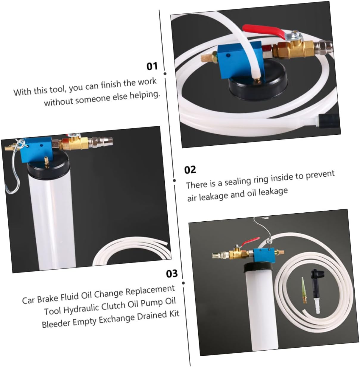 Alipis Brake Fluid Exchange Tool Clutch Oil Bleeder for Car Pneumatic Hydraulic System Efficient Air-Driven Brake Oil Replacement Tool Suitable for Automotive Maintenance and Repair image number 2