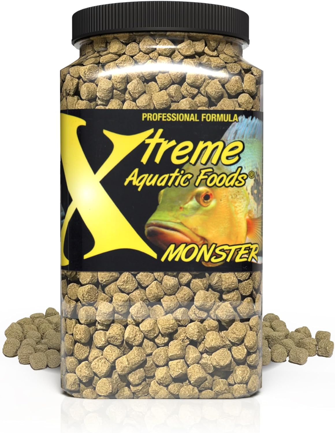 Xtreme Aquatic Foods Monster 9Mm Sinking Pellets Fish Food 510 Grams (18Oz) - for Jumbo, Large, Predatory, Carnivorous Fish, Cichlids, Peacock Bass, Also Suitable for Fry and Turtles image number 2