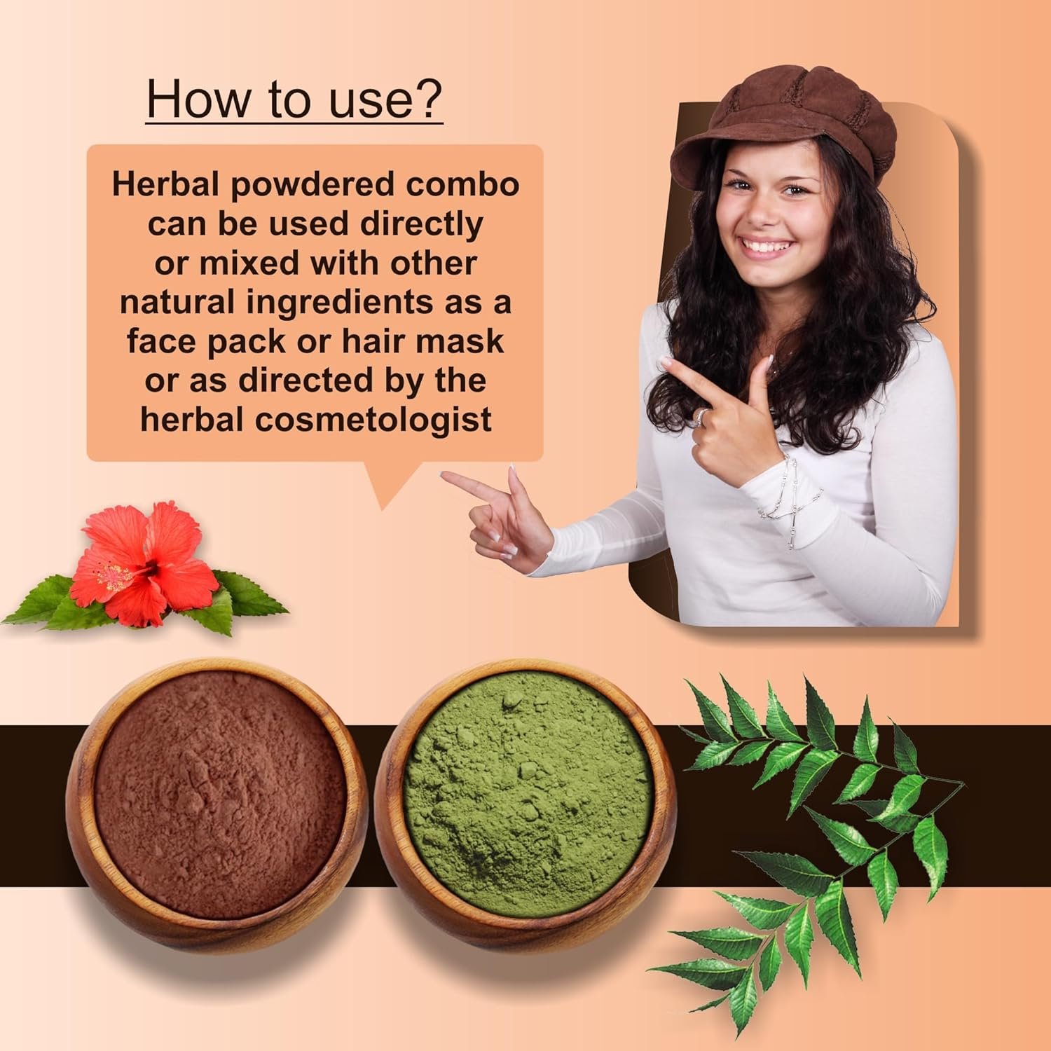 IYUSH Herbal Ayurveda Neem Powder and Hibiscus Powder for Hair Growth &ndash; 200Gm | Hair Mask for Smoothening Hair | Hair Mask for Hair Growth | Face Pack Powder | Skin Care & Hair Care | (100Gm Each) image number 2