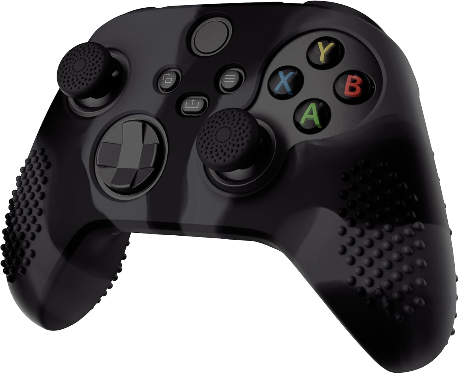 Extremerate Playvital 3D Studded Edition Anti-Slip Silicone Cover Skin for Xbox Series X/S Controller, Rubber Case Protector for Xbox Core Wireless Controller with Thumb Grips - Dark Gray & Black image number 2