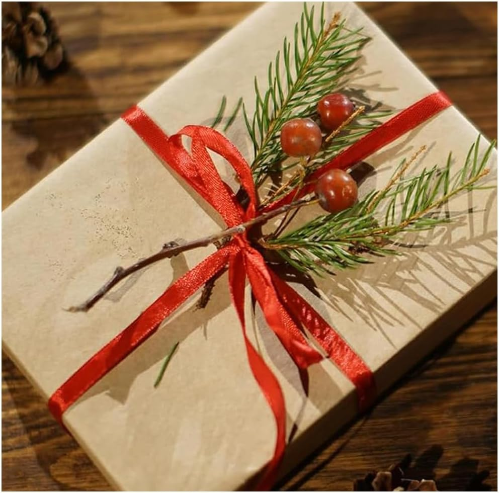 Red Ribbons for Crafting Christmas Ribbon for Hair Satin Ribbon Silk Ribbon for Gift Wrapping Hair Ribbons for Women 3/8 Inch X 25 Yards image number 3