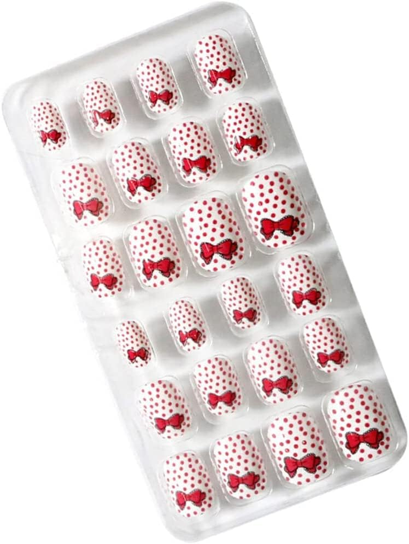 1 Set Children Nails Medium Length Press on Stick Salon Supplies Manicure Kit, Seventeen image number 5