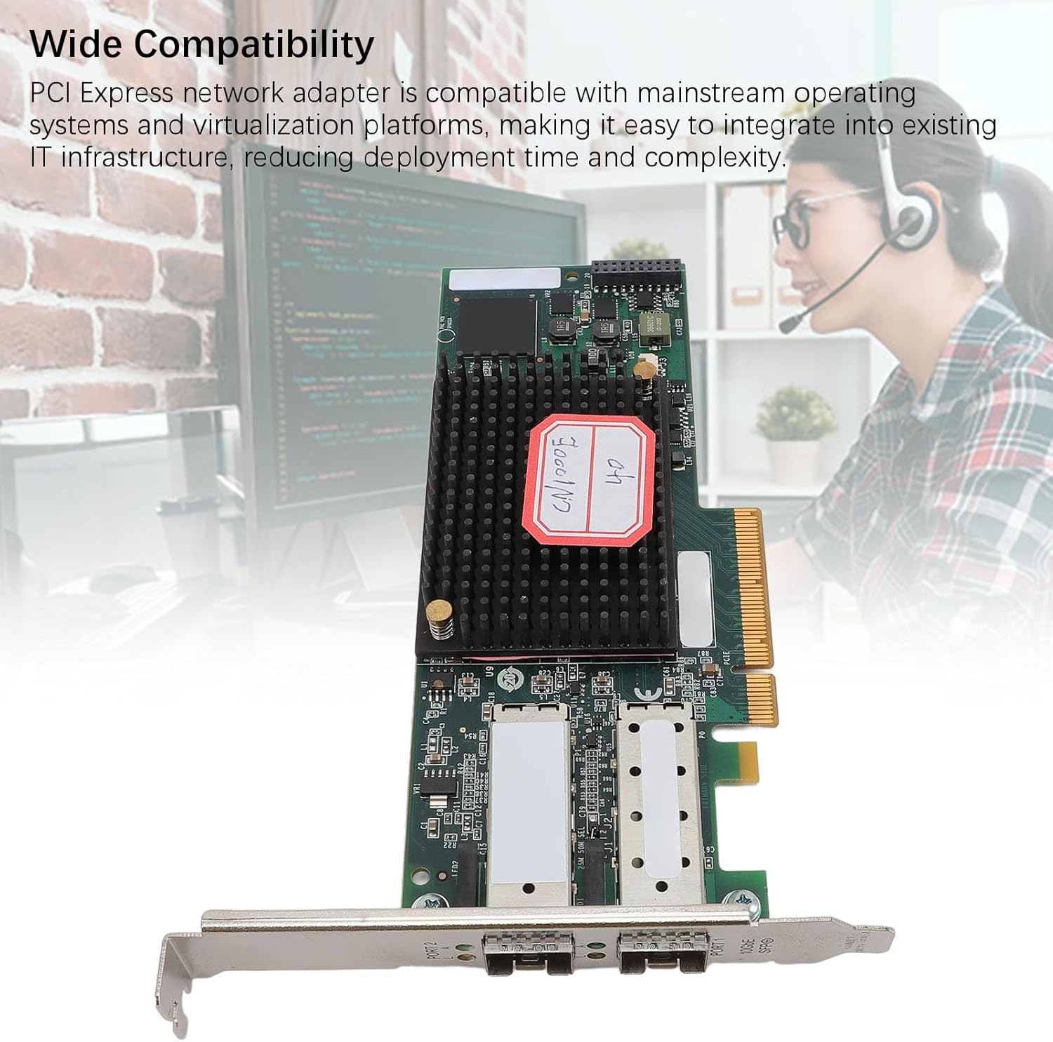 10Gbe Dual Port SFP+ PCI Express Network Adapter for PC, Efficient Data Transfer, High Performance Computing with Pcie X8 Interface, Fiber Modules Support image number 6