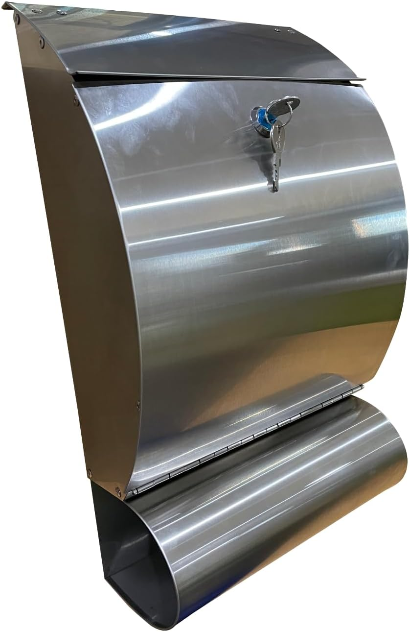 Letterboxe Gal Stainless Hampton Mail Box Mailbox Grey White Black - 10 Options, SS Basic 247W image number 2