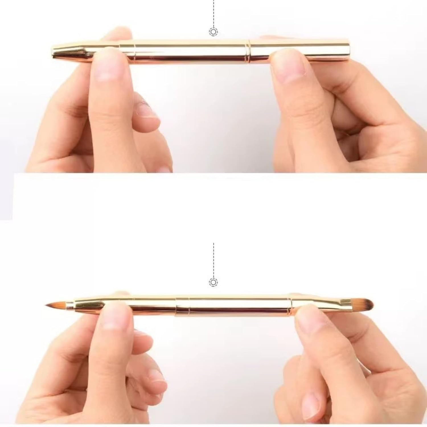 2 Pcs Retractable Double Ended Lip Brush with Cap for Lipstick Lip Gloss Liner Professional Travel Makeup Brush Applicator image number 3