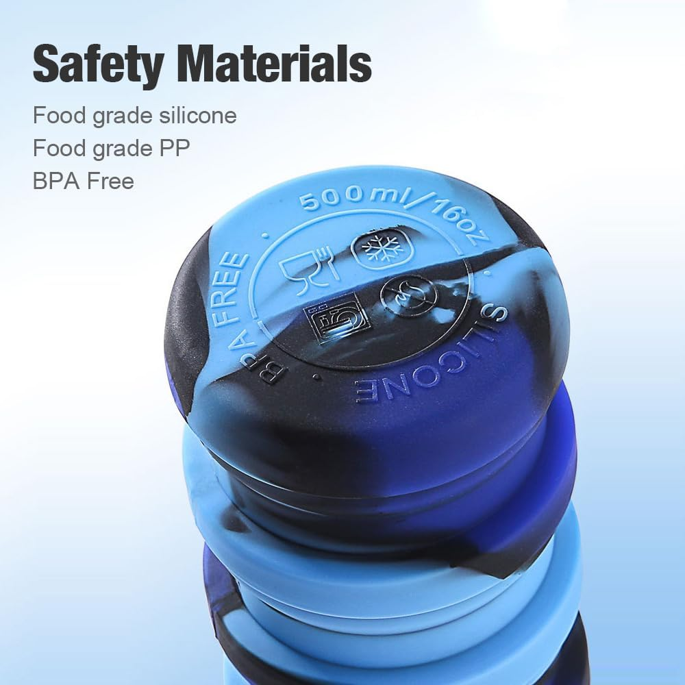 Portable Sports Water Bottle, Foldable Sports Water Cup, Camouflage, Colorful Soft Water Bottle (Unicorn) image number 6