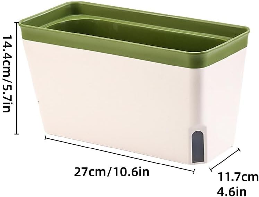 AIMALL Self-Watering Balcony Vegetable Pot for Growing Cilantro, Onions, Herbs, and Vegetables &ndash; Rectangular Special Box for Potted Plants &ndash; Convenient and Efficient Gardening Solution, 10.6 X 4.6 X 5 image number 3