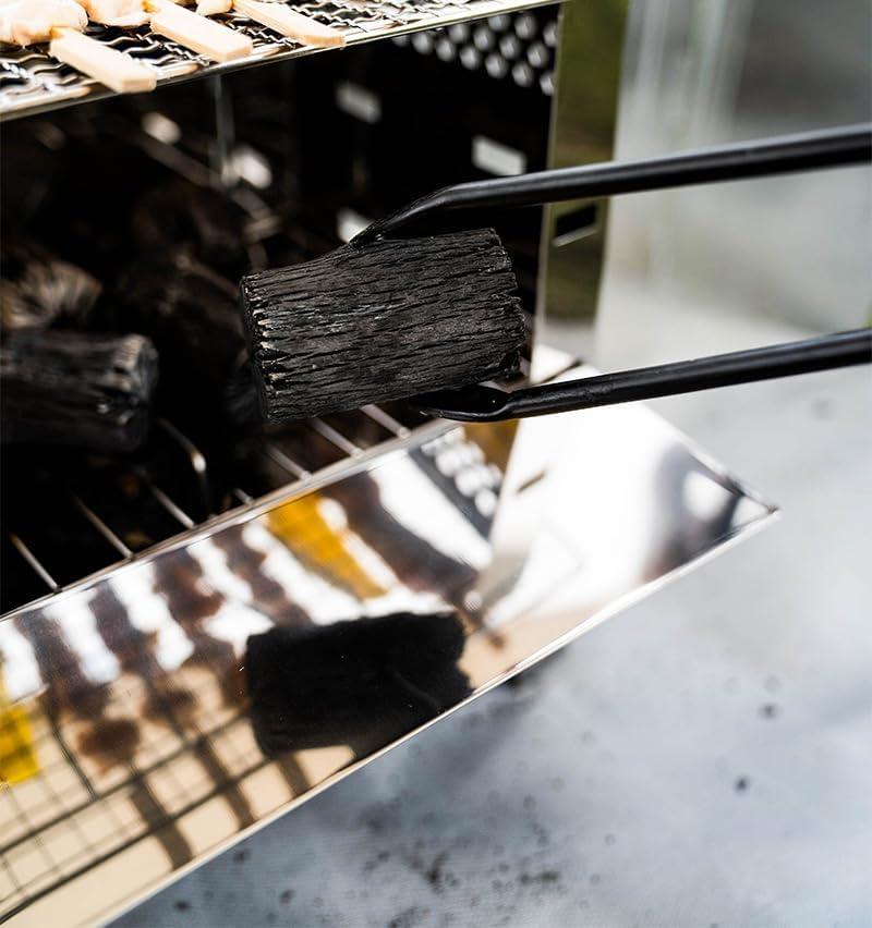 Heavy Duty Fire Pit Firewood Tongs,With PU Leather Cover,Portable Log Grabbers, for Fire Pits, Campfires, Wood Stoves, Camping, Bonfires, Indoor/Outdoor Fireplace Tool (Black)