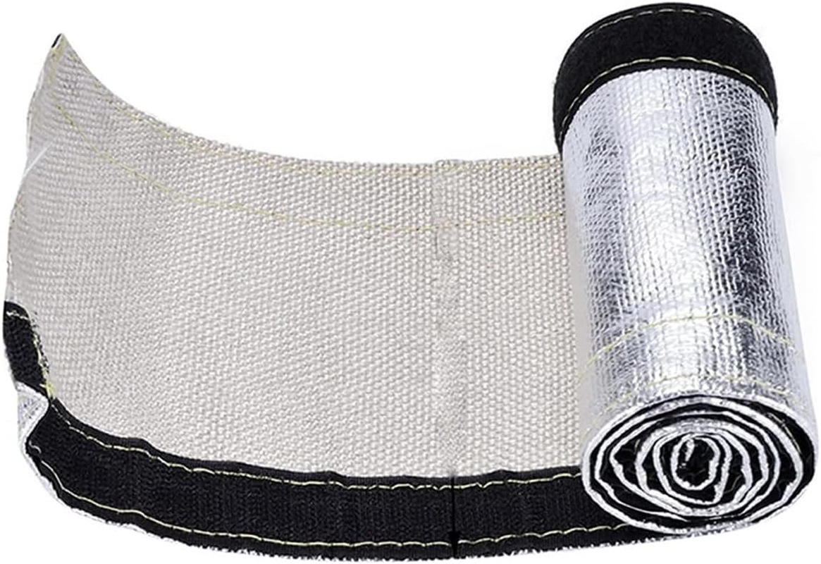 AIMALL 30Mm X 1M Buckle Type Aluminium Foil Fibreglass Heat Shield Sleeve High Temperature Resistant Fire Retardant Insulation Cover for Wire Hose Cable Protection