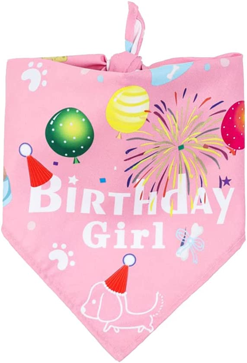 Dog Birthday Bandana Large Breed, Soft Dog Triangle Scarf Bib Accessories, Washable Adjustable Pet Kerchief, Party Supplies for Small Medium Cats Pets (Blue)