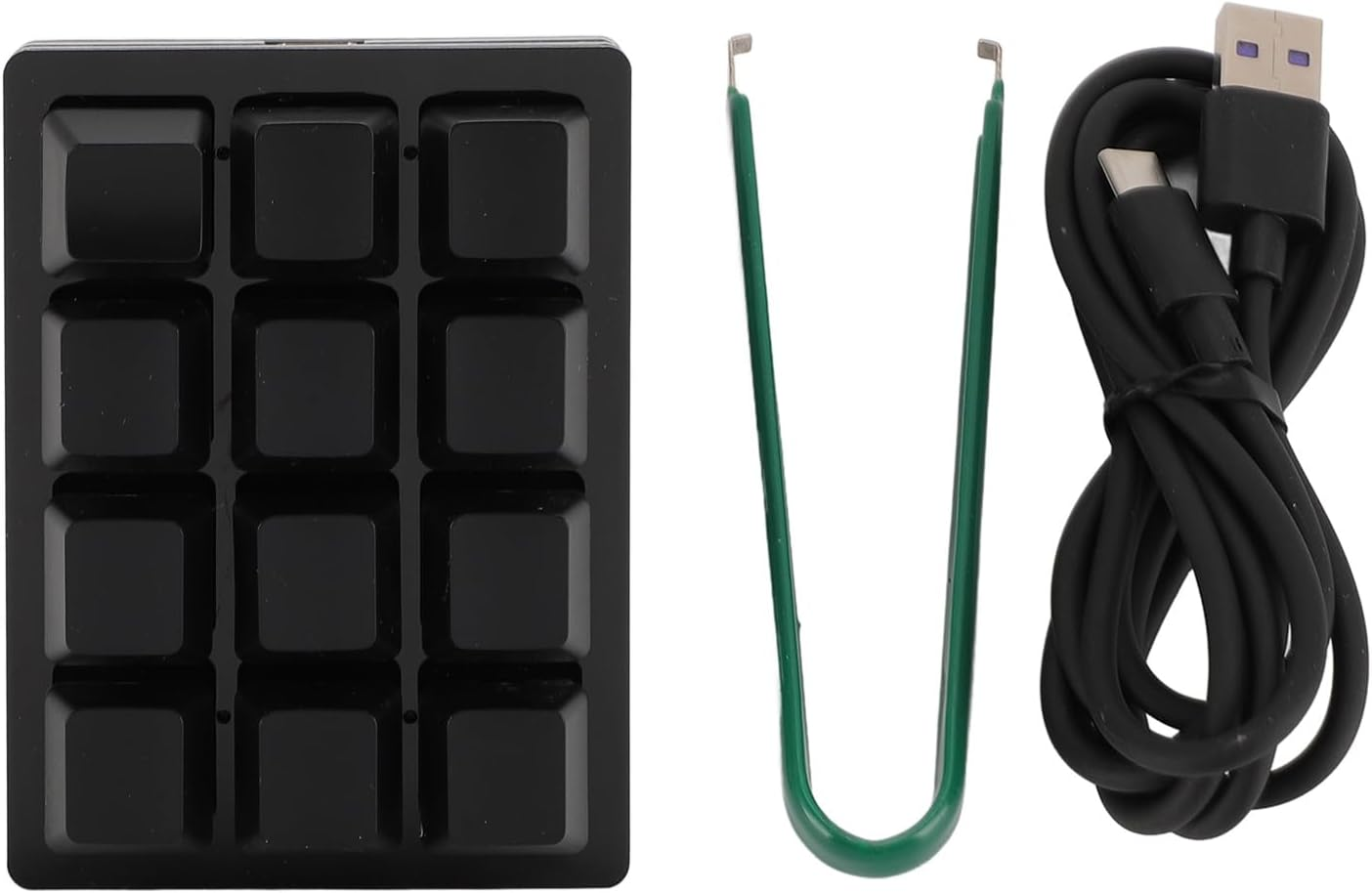 12 Key Mechanical Keyboard, Programmable Macro Keyboard Multifunction Portable for School for Home (Black) - White image number 4