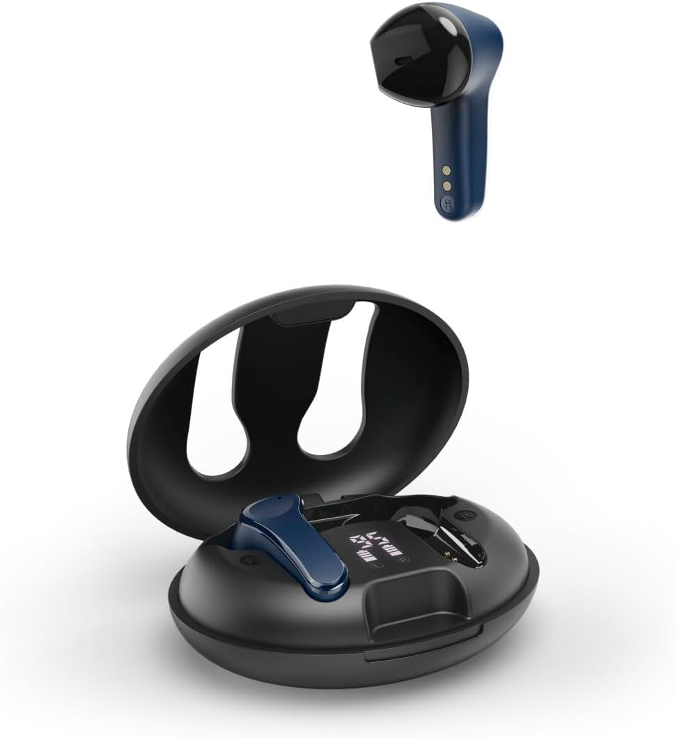 Hama Bluetooth Headphones (Headphones Wireless with ENC Active Noise Cancelling, Wireless Headphones with Wireless Charging Fast Charging, 16 Hours Playtime with Charging Case, BT 5.3, Stereo