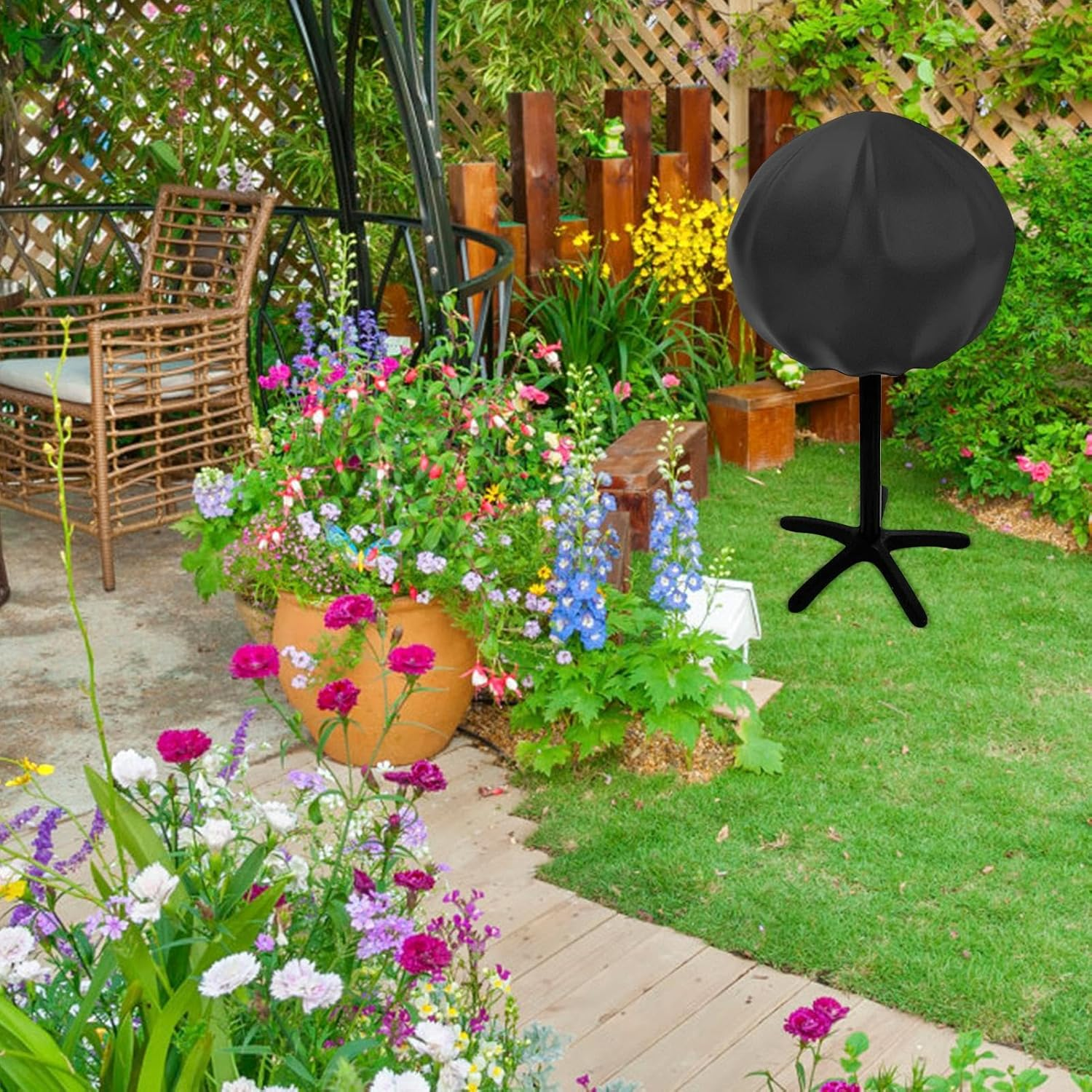 Grill Cover Fits George Foreman - Small BBQ Grill Cover for Indoor Outdoor Grill | All Weather Resistant Small round Grill Cover, Outdoor Rain and Dust Cover for Charcoal Ele