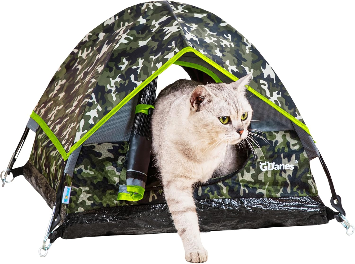 Gdanes Camouflage Cat Tent, Portable Pet Cat House with Soft Pad, Cat Cave, Dog House for Small Medium Dogs and Rabbits image number 2