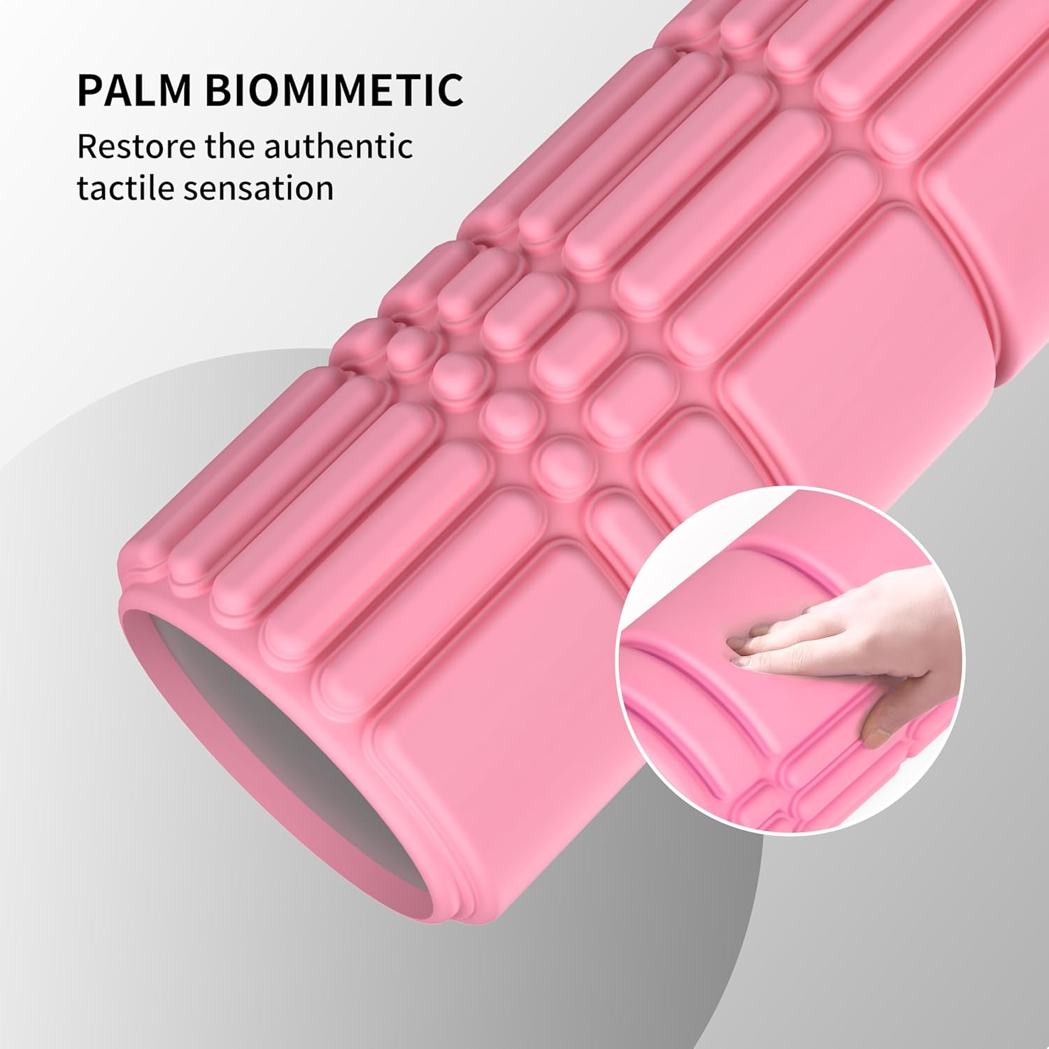 PROIRON Upgraded Foam Roller (A Jelly-Like Touch), 42 * 13CM Patented Medium Density Deep Tissue Massage Roller Body Roller for Exercise, Yoga & Pilates -Pink - Pink image number 4