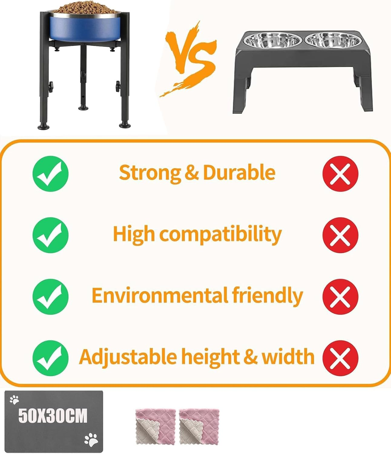 Dog Bowl Stand,Adjustable Elevated Dog Bowl Stand,Metal Canine Feeder Base, Pet Water and Food Container Platform, Pet Bowl Holder for Large, Medium & Small Dogs (Single Bowl Holder) image number 2