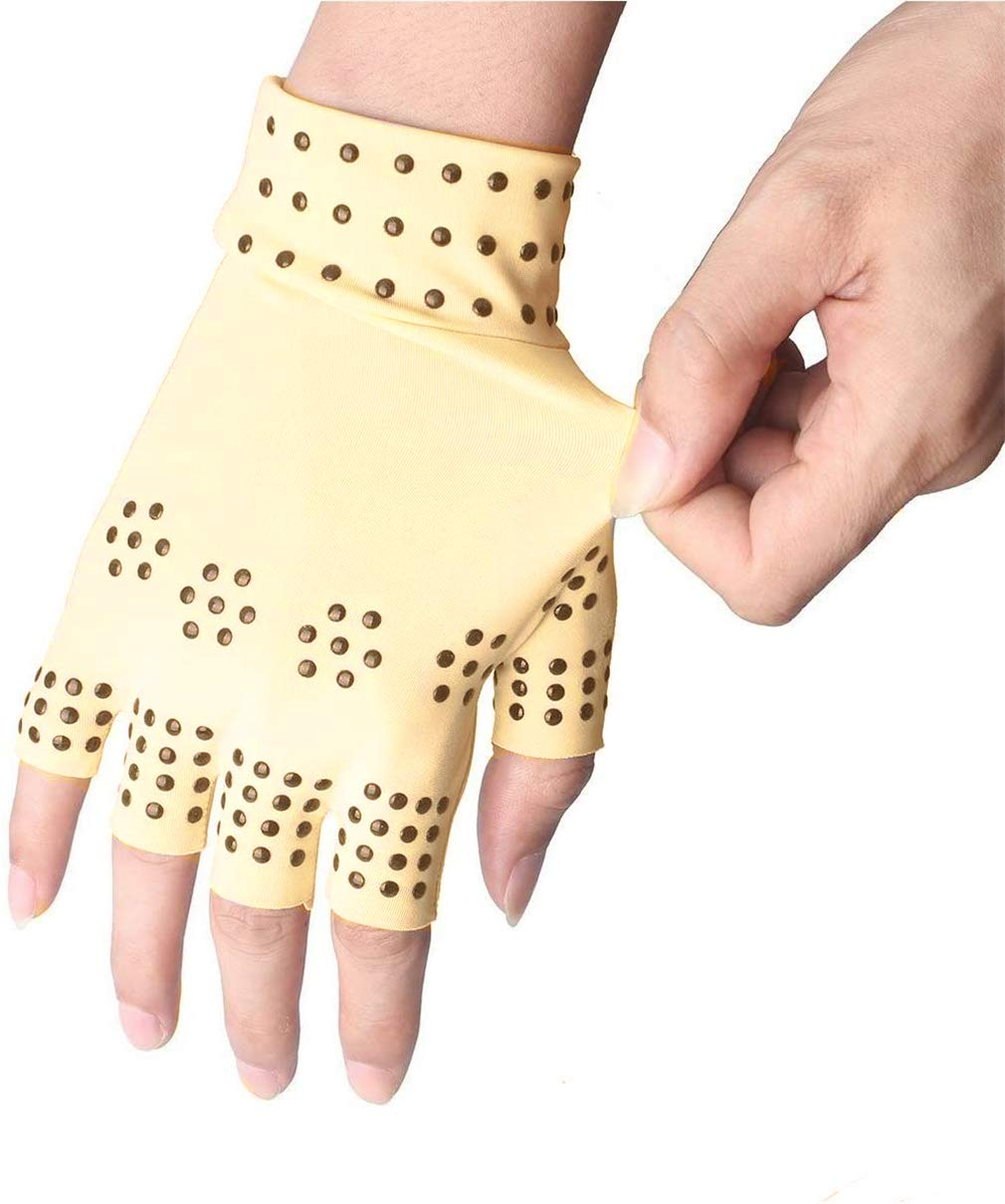 Fingerless Arthritis Gloves, 1 Pair Breathable & Moisture Wicking Compression Gloves Magnetic Arthritis Therapy Gloves, for Relieve Hand Pressure, Joint Swell Pain, Computer Typing and Daily Work image number 6
