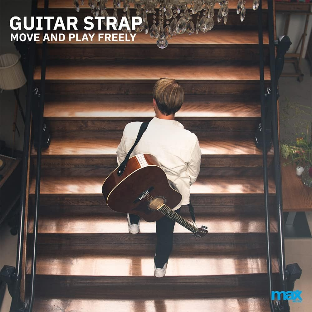 MAX Solojam Black Western Steel String Acoustic Guitar Pack image number 2