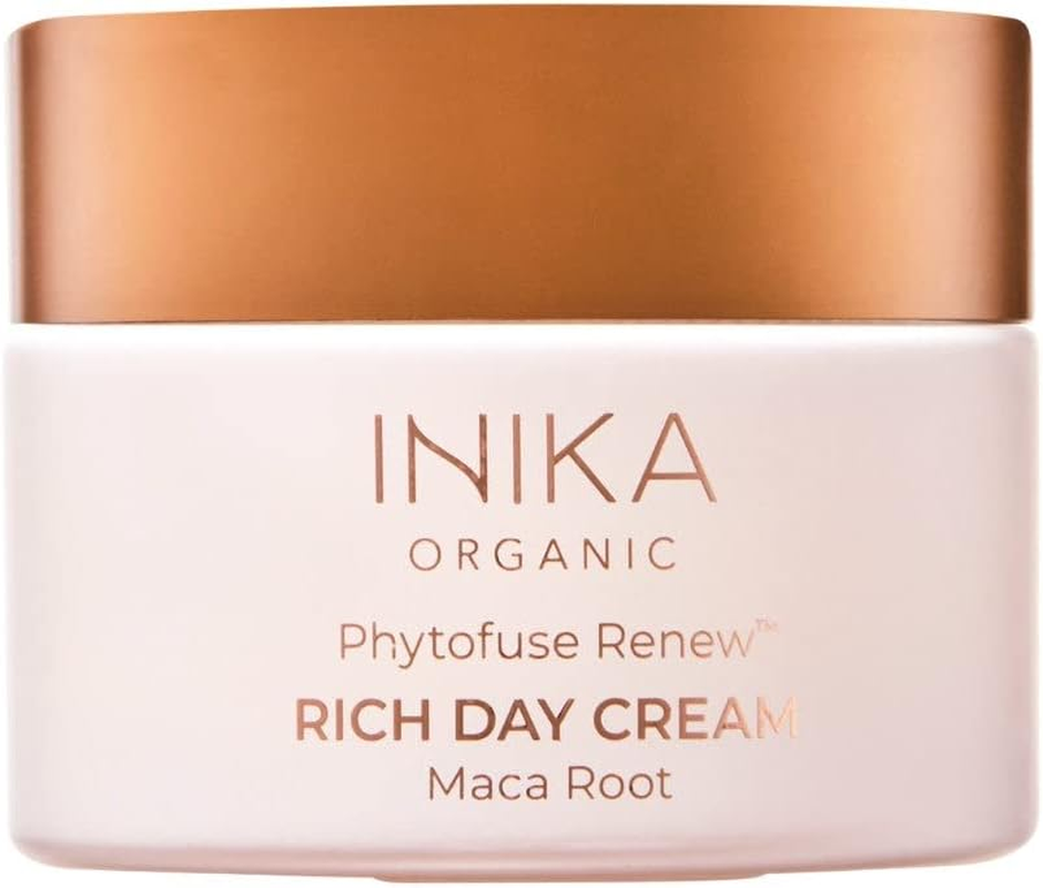 INIKA Organic Phytofuse Renew Rich Day Cream | Luxurious Moisturiser That Firms, Smooths Wrinkles, Boosts Hydration, Regenerates and Nourishes Skin. Very Dry and Mature Skin. Organic, Natural, Vegan. image number 2
