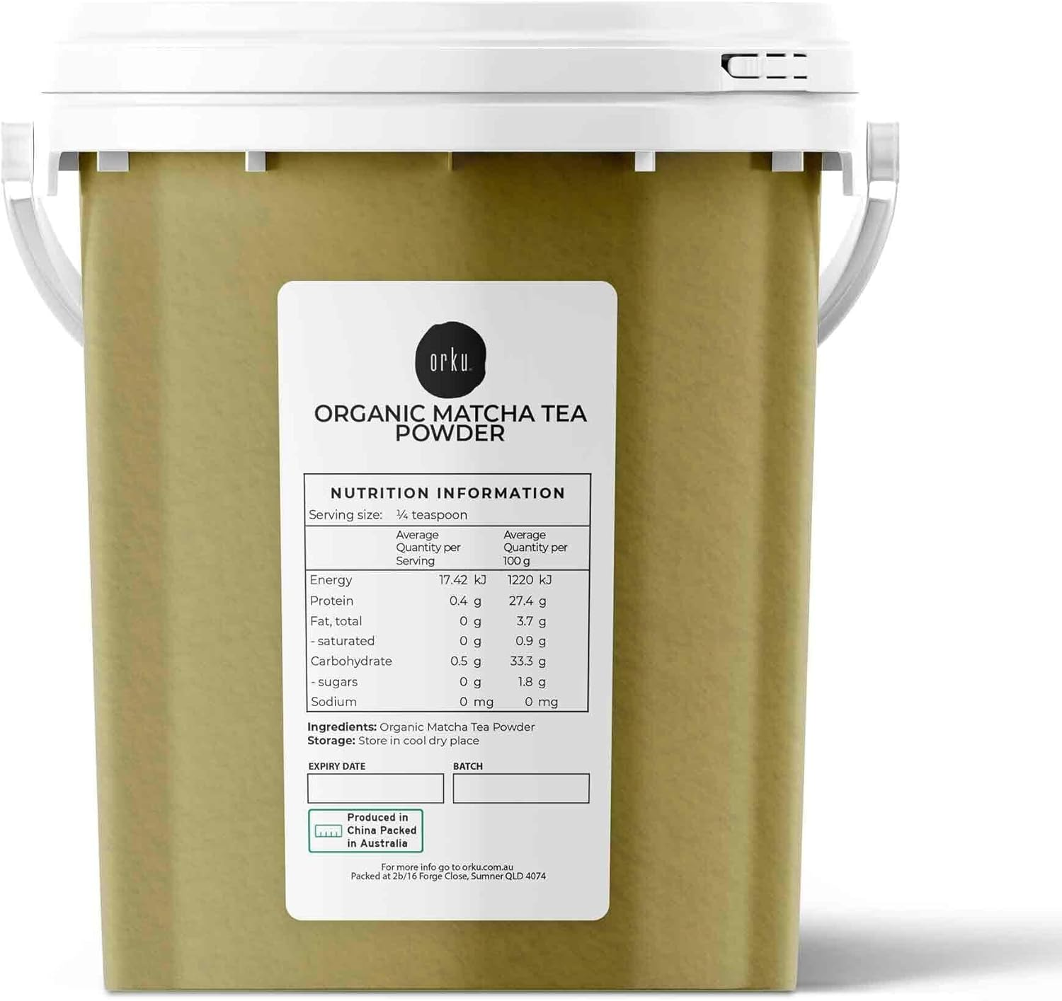 600G Organic Matcha Powder Tub Bucket Camellia Sinensis Green Tea Leaf image number 1