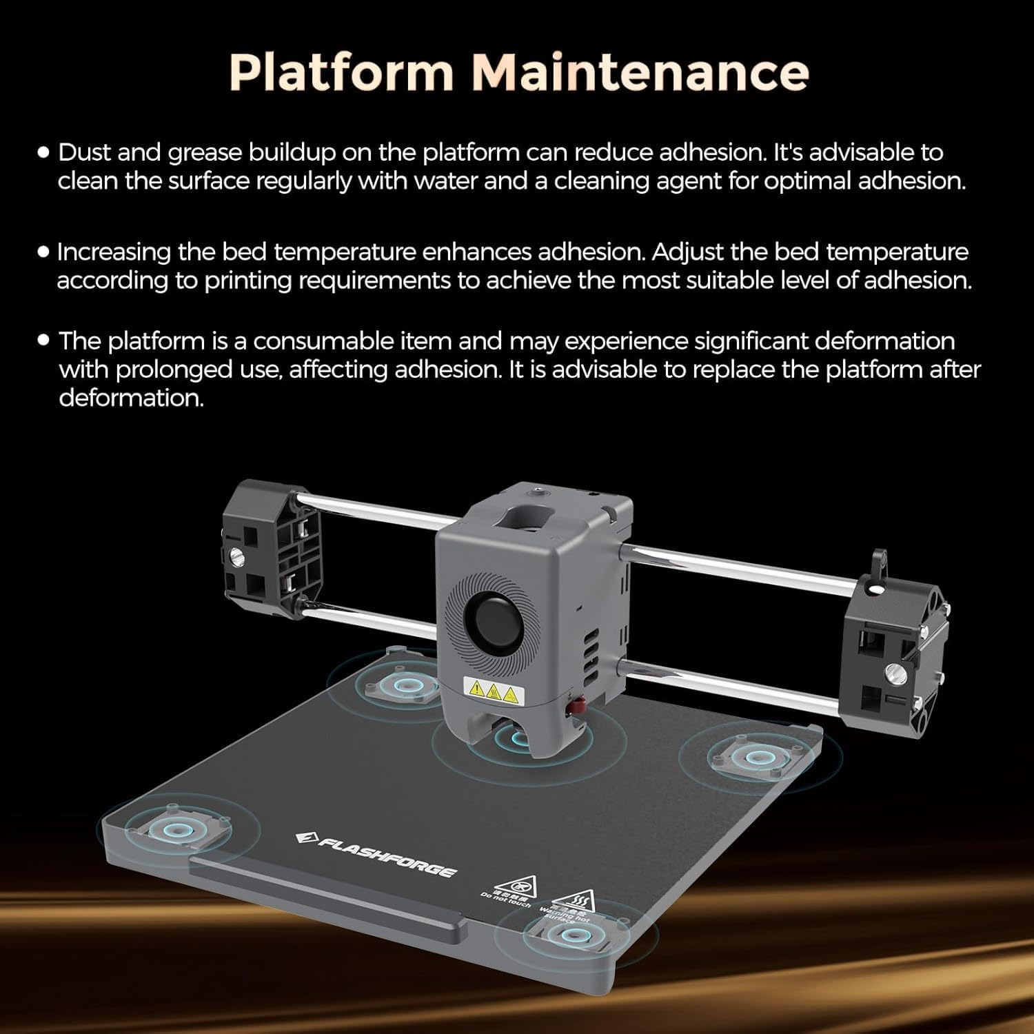 FLASHFORGE Smooth PC Platform for Adventurer 5M/Pro/Ad5X, Rigid & Perfectly Flat Build Plate for High-Temp Filaments, Superior Adhesion for ABS, ASA, PC with Warp-Free Prints image number 3