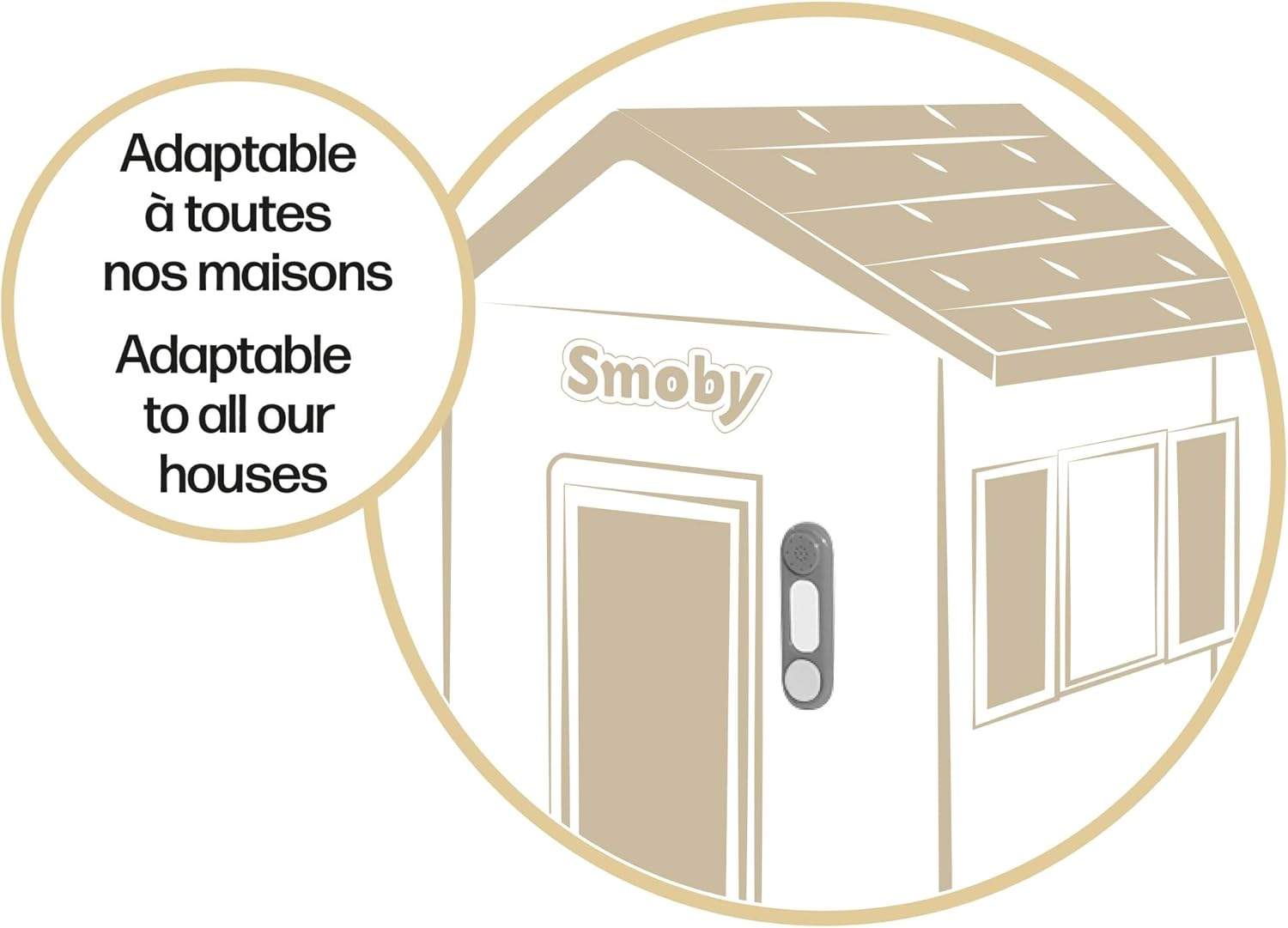 Smoby - 810917 Electronic Doorbell - Smoby - Outdoor Home Accessory - Suitable for Ages 2 and above - Grey image number 3