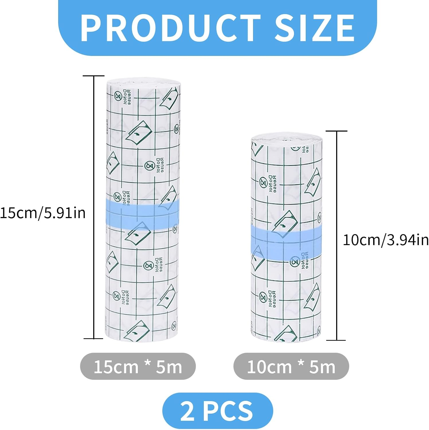 2Pcs Second Skin Roll, Second Skin Tattoo Wrap, Waterproof Transparent Film, Suitable for Initial Tattoo Recovery Care, Swimming and Shower