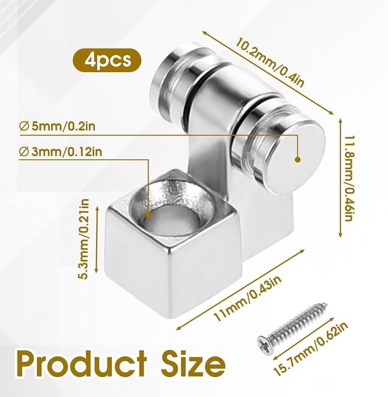 Vintage Roller Guitar String Guides String Trees Retainers, 4Pcs Chrome Roller String Trees Retainers,Roller String Trees String Retainer Guides,Roller String Trees Guides Retainer for Electric Guitar image number 4