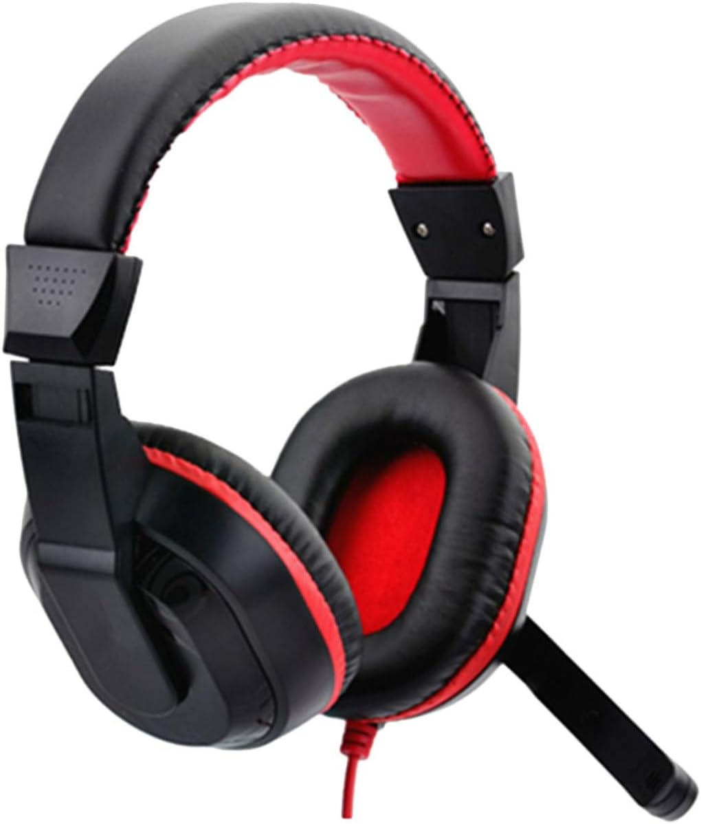 FUNNETOYU Adjustable Wired Game Headphones with Noise-Canceling Microphone for Pc and Laptop, Over-Ear Stereo Headset Suitable for Gaming and Computer Use, Random Color