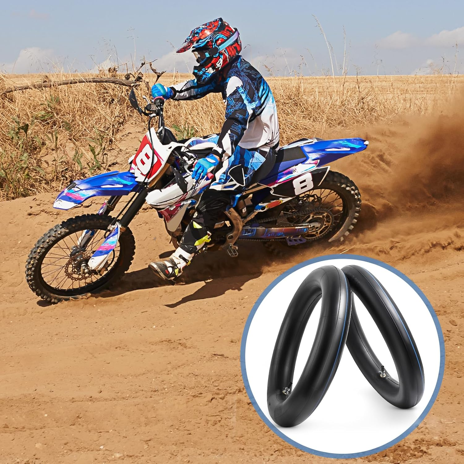 Paowin 2 Pcs 2.75-17 Tube,3.00-17 Tube,Tr4 Valve,2.75/3.00-17 Heavy Duty Motorcycle Inner Tube,Compatible with 2.75-17 3.00-17 80/90-17 Motorcycle/Dirt Pit Bike Front Rear Tire,Pt-040 image number 6