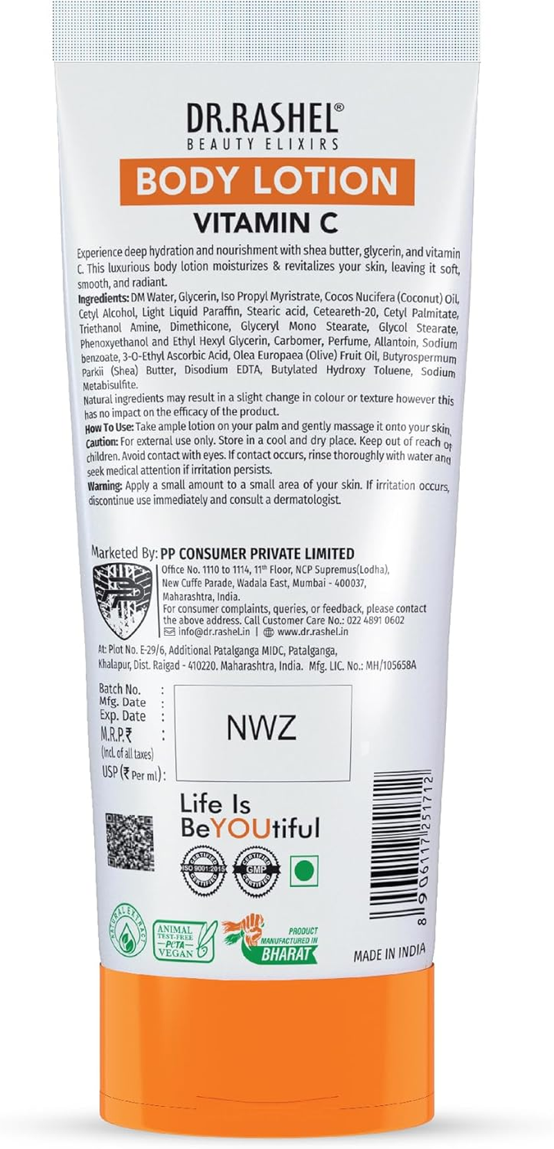 DR.RASHEL Vitamin C Body Lotion for Men & Women (200 ML)