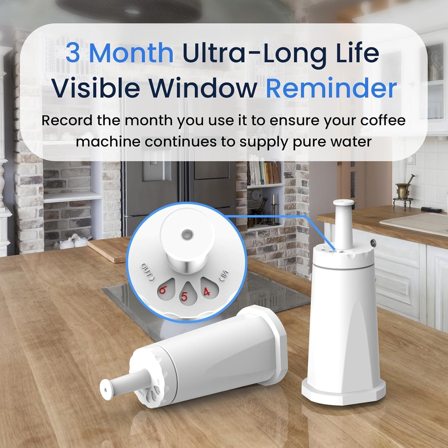 4 Pcs Replacement Water Filter for Breville Barista Coffee Machines, Filter for Breville Barista Touch Espresso, Oracle Touch BES990, Barista Pro BES878, Oracle BES980, Dual Boiler BES920, BES810 image number 3