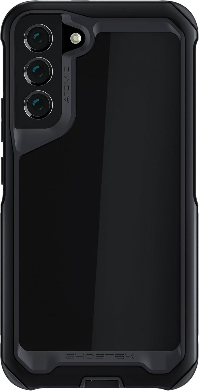 Ghostek ATOMIC Slim S22+ plus Case with Crystal Clear Back and Aluminum Metal Bumper Heavy Duty Protection Wireless Charging Compatible Designed for 2022 Samsung Galaxy S22+ plus 5G (6.6 Inch) (Black)