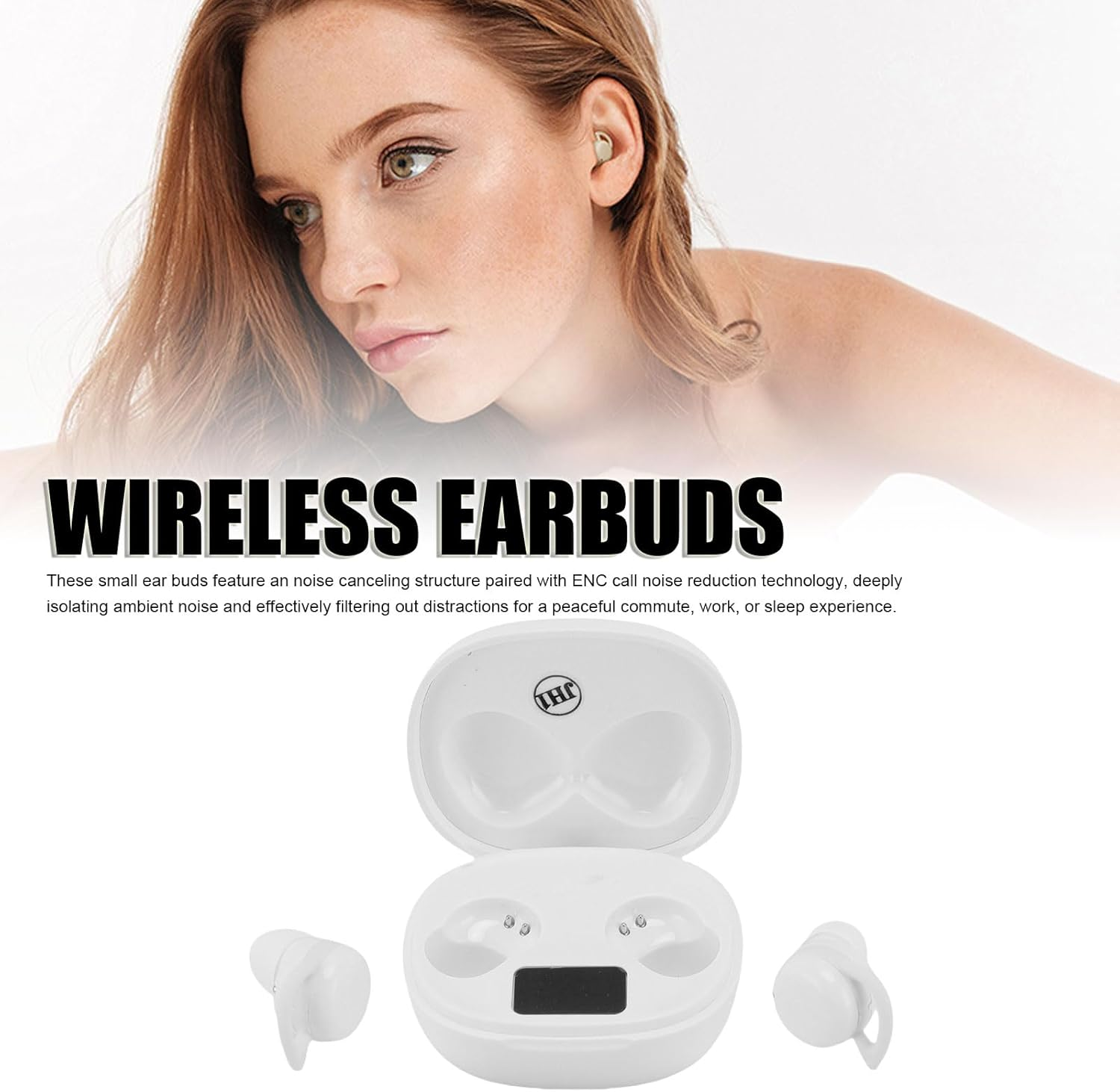 Dpofirs Ear Buds Wireless Bluetooth Earbuds, Bluetooth 5.4 Headphones 5H Playtime Sport Earphones ENC Noise Cancelling, Low Latency Gaming Mode (White)